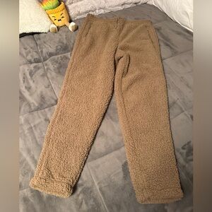 Skims Cozy Knit Joggers Pants Desert Brown Cozy Teddy Bear Woman’s L NWT